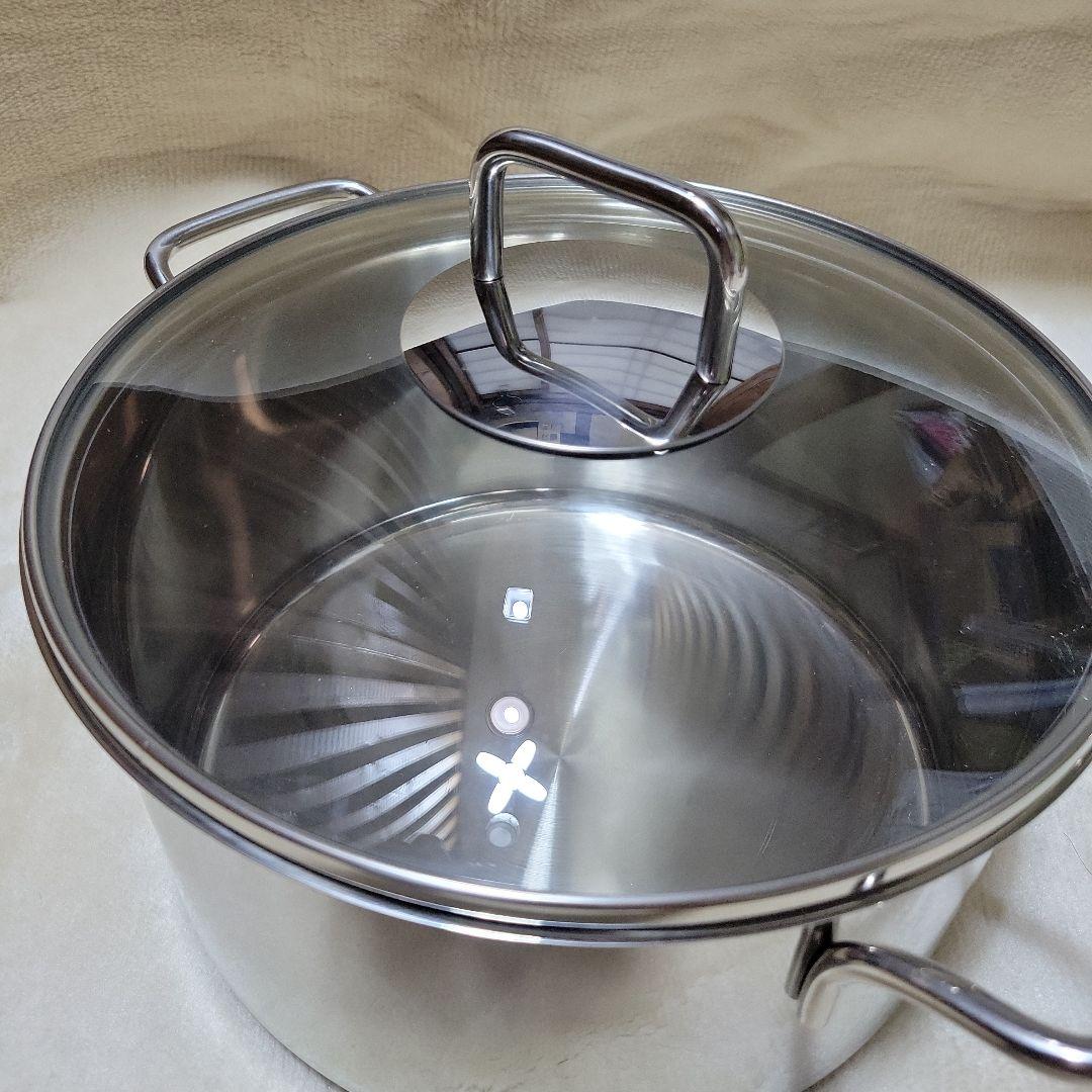 WMF TRANSTHERM 蓋つき両手鍋 24cm ステンレス IH対応