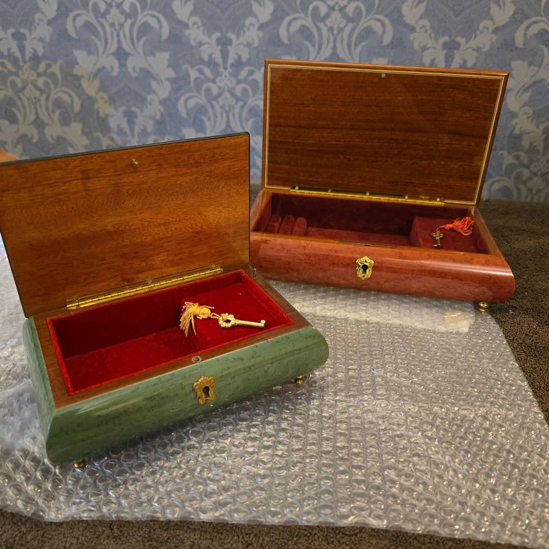 REUGE 花柄彫刻 木製アクセサリーケースセット