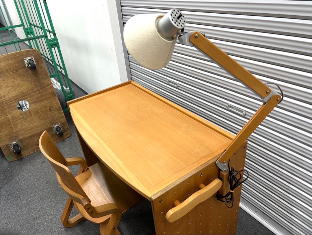 フォルミオ　木製デスク　チェアセット　学習机　椅子　バー付き