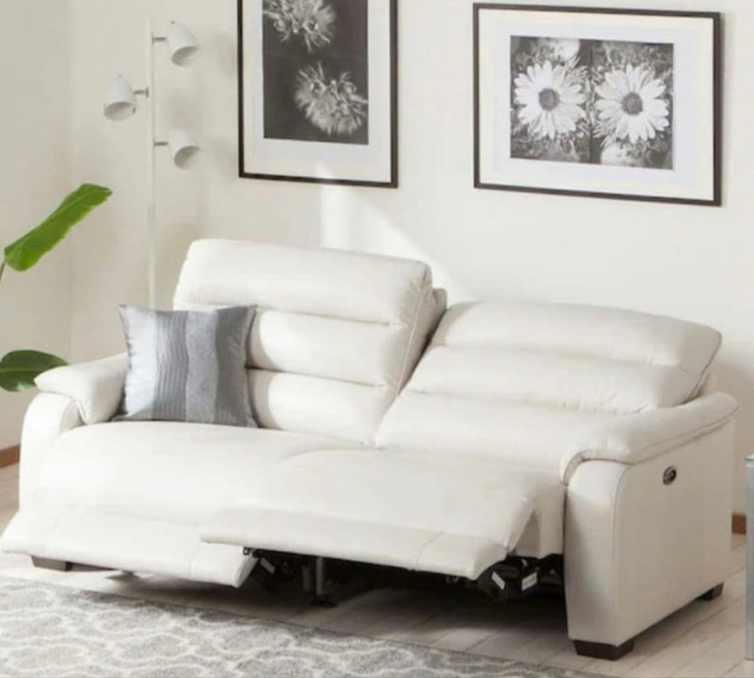 2人掛け両電動リクライニングソファ 厚革(一部合成皮革)タイプ クローナ