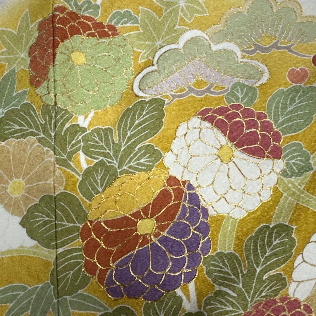 白地 染め分け 古典柄 京友禅 金駒刺繍 振袖