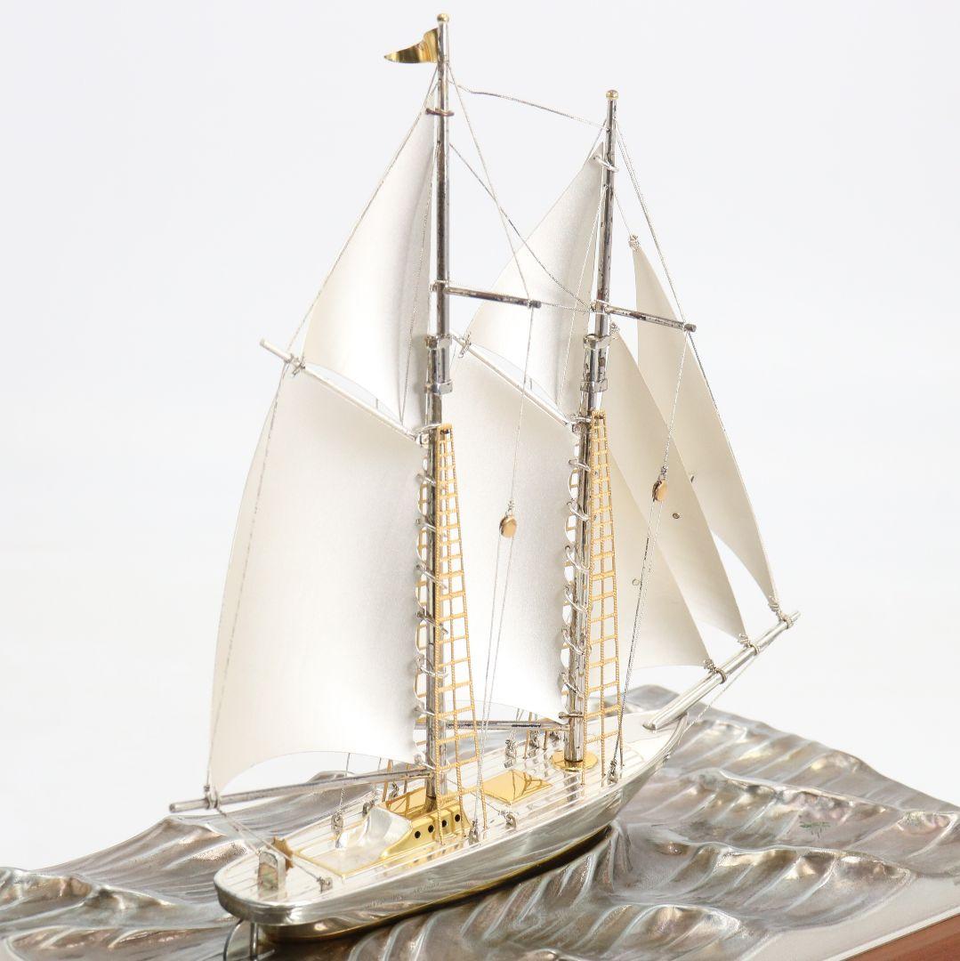 武比古製 銀製帆船置物 SILVER985刻印 約200g　JM955　GK1