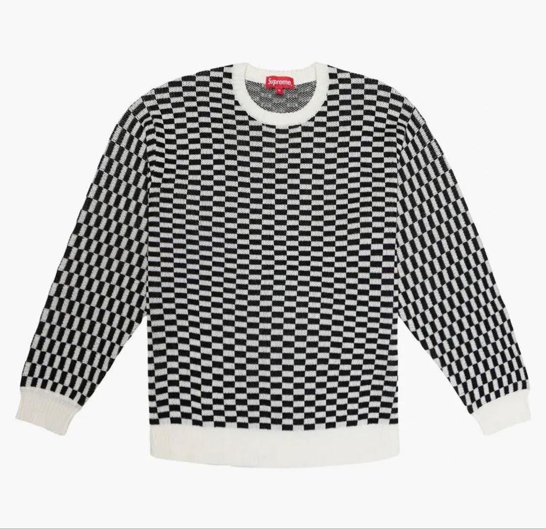 トップス Supreme Back Logo Sweater Checkerboard M