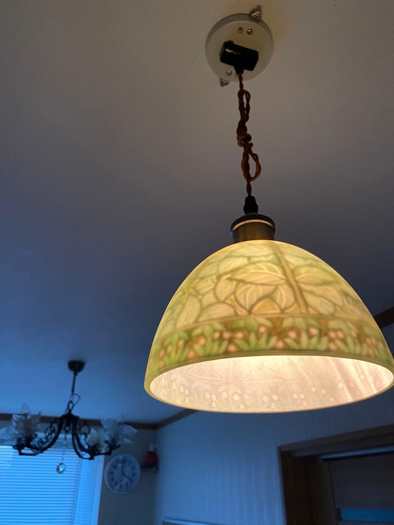 アルフォンス ミュシャ画 ペンダントランプ照明　アンティーク調