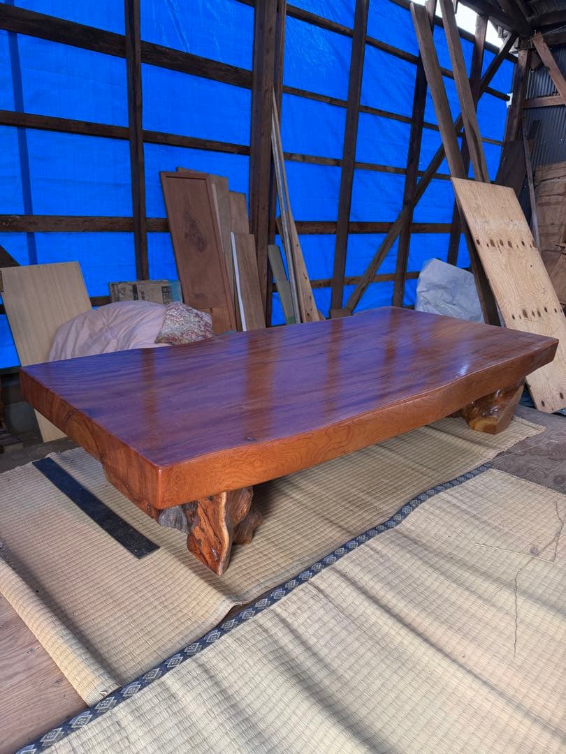 一枚板欅テーブル　ローテーブル