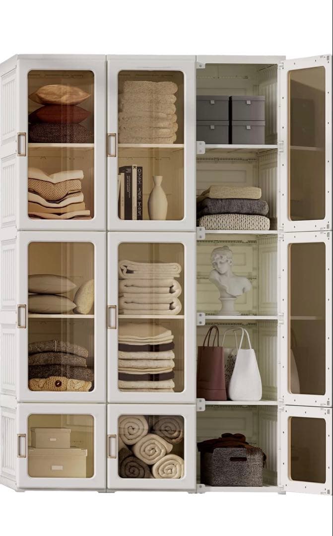 未開封Mayi Box ワードローブ一体折りたたみ式収納 扉付き衣類　15マス