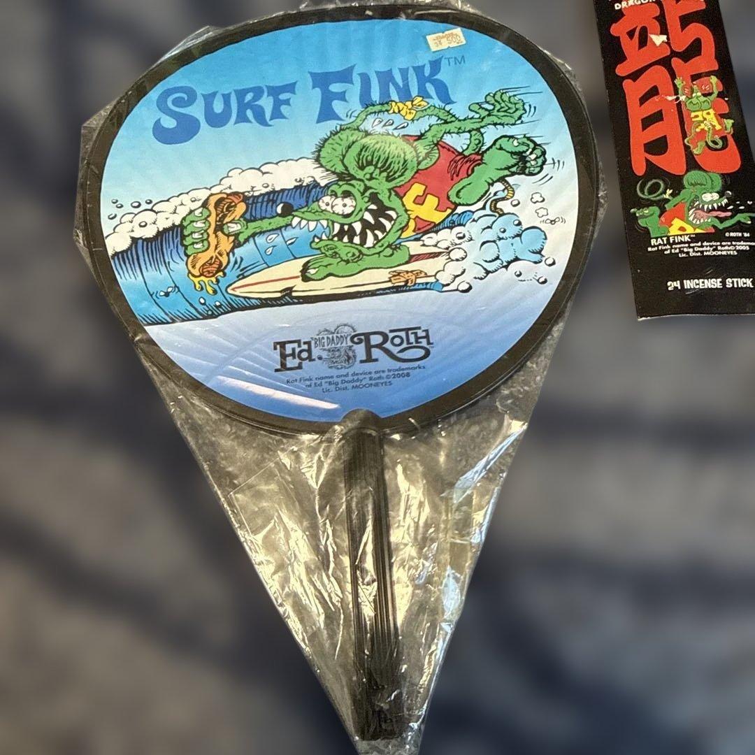 Rat Fink 30cmフィギュアと、うちわとお香