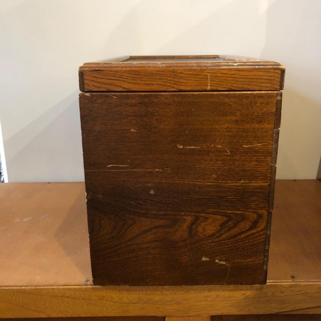 昭和レトロ　木製ジュエリーボックス　3段　鏡付きアクセサリー入れ　小物入れ　木