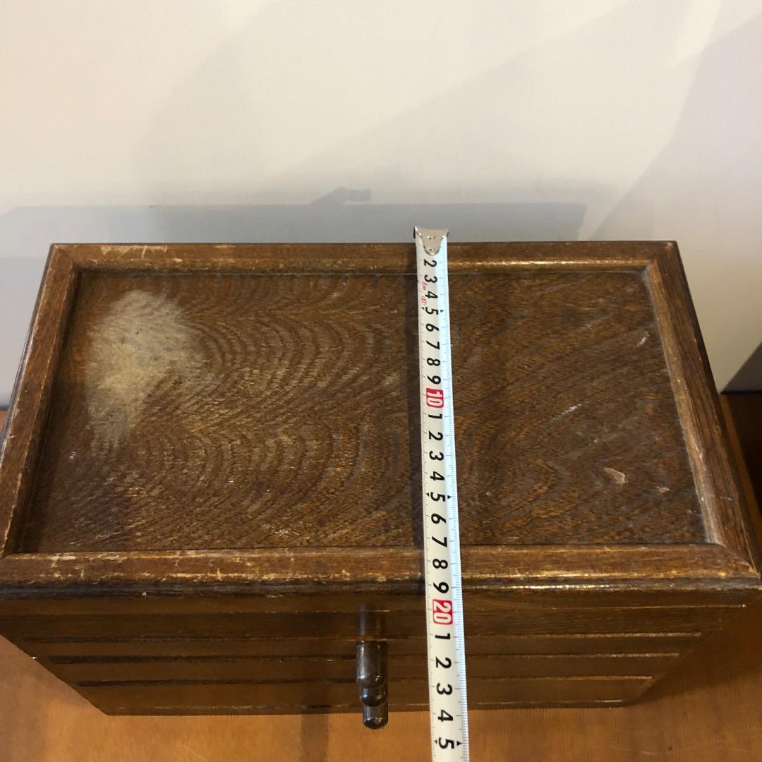 昭和レトロ　木製ジュエリーボックス　3段　鏡付きアクセサリー入れ　小物入れ　木