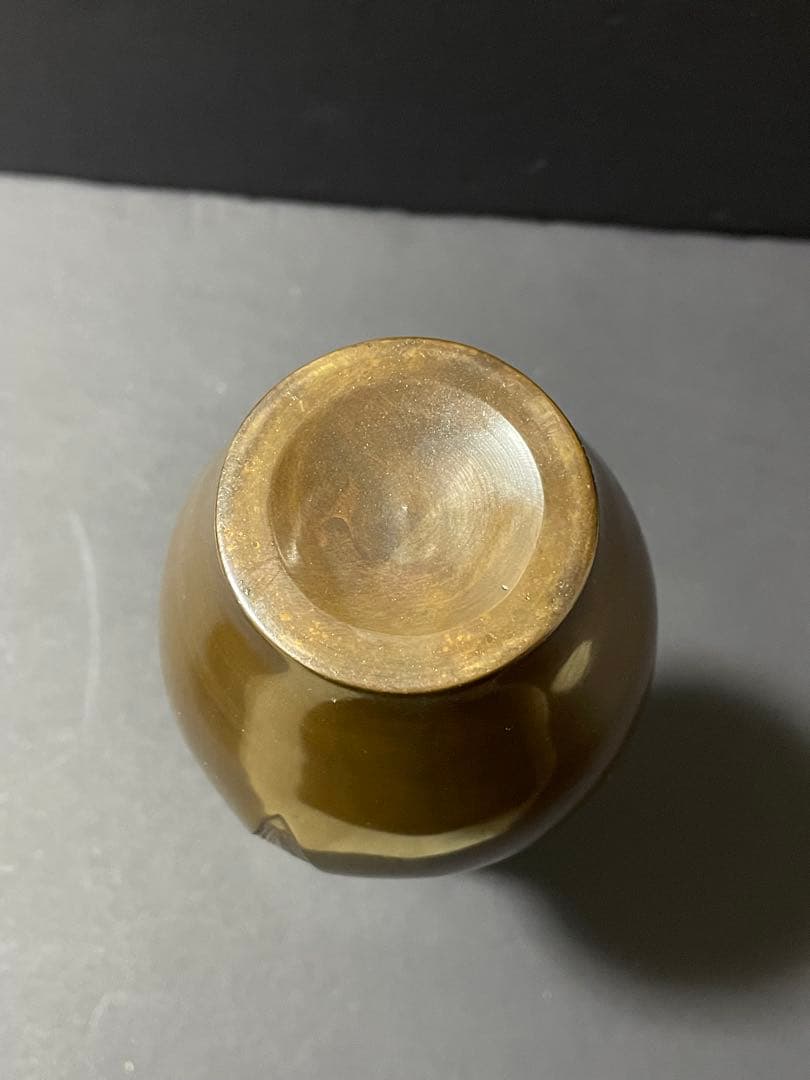 美品　高岡銅器 唐銅杓立 義正造 共箱付