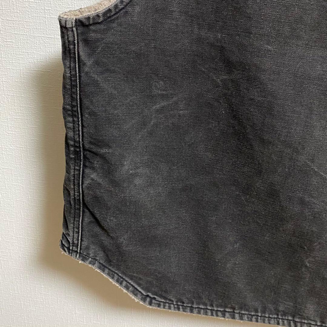 USA製 Ｌサイズ　スミクロ　フェードブラック　ダックベスト　裏ボア　カーハート