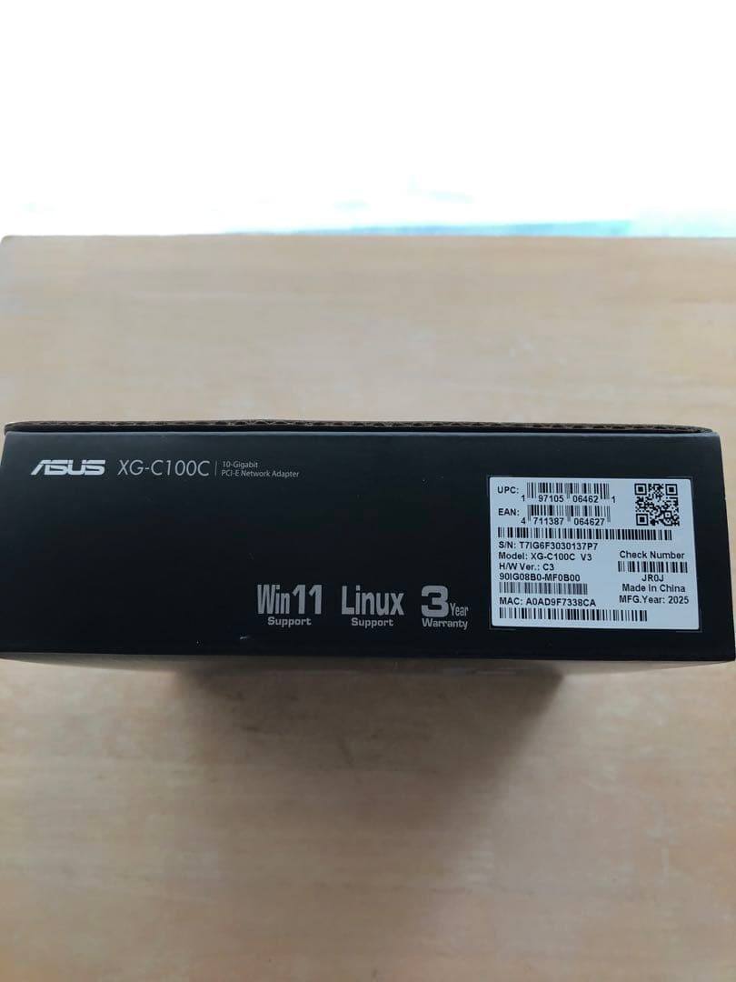 ASUS XG-C100C V3 10Gbos PCI-Eネットワークアダプタ