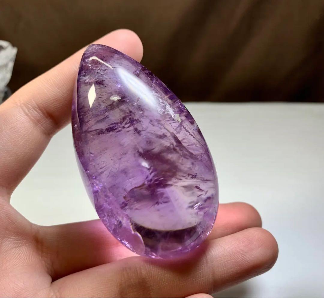 ALLSALE☆2.透明度高☆ラベンダーアメジスト・たまご(台座付き)