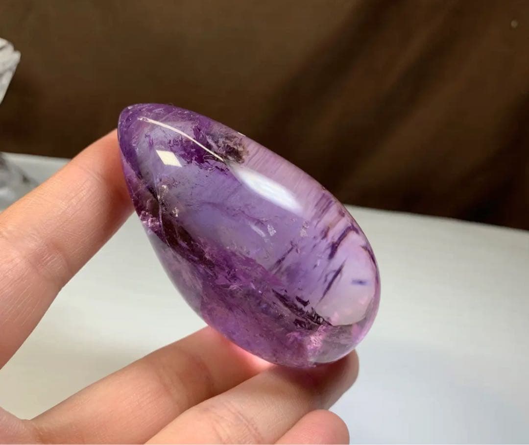 ALLSALE☆2.透明度高☆ラベンダーアメジスト・たまご(台座付き)