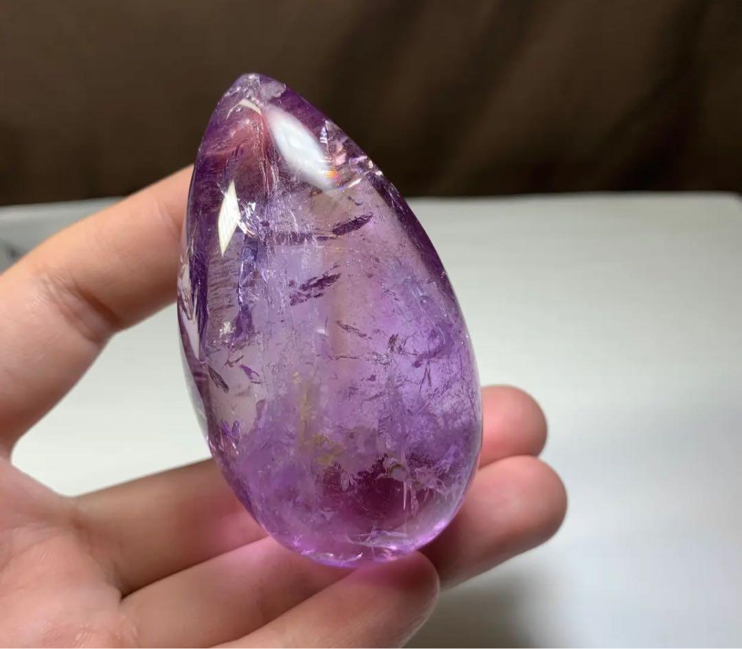 ALLSALE☆2.透明度高☆ラベンダーアメジスト・たまご(台座付き)
