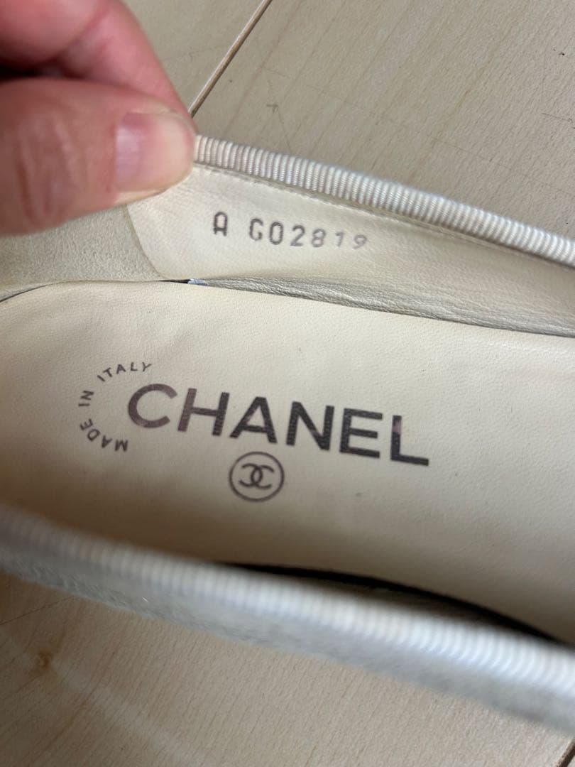 CHANEL バレエシューズ ホワイト/ブラック