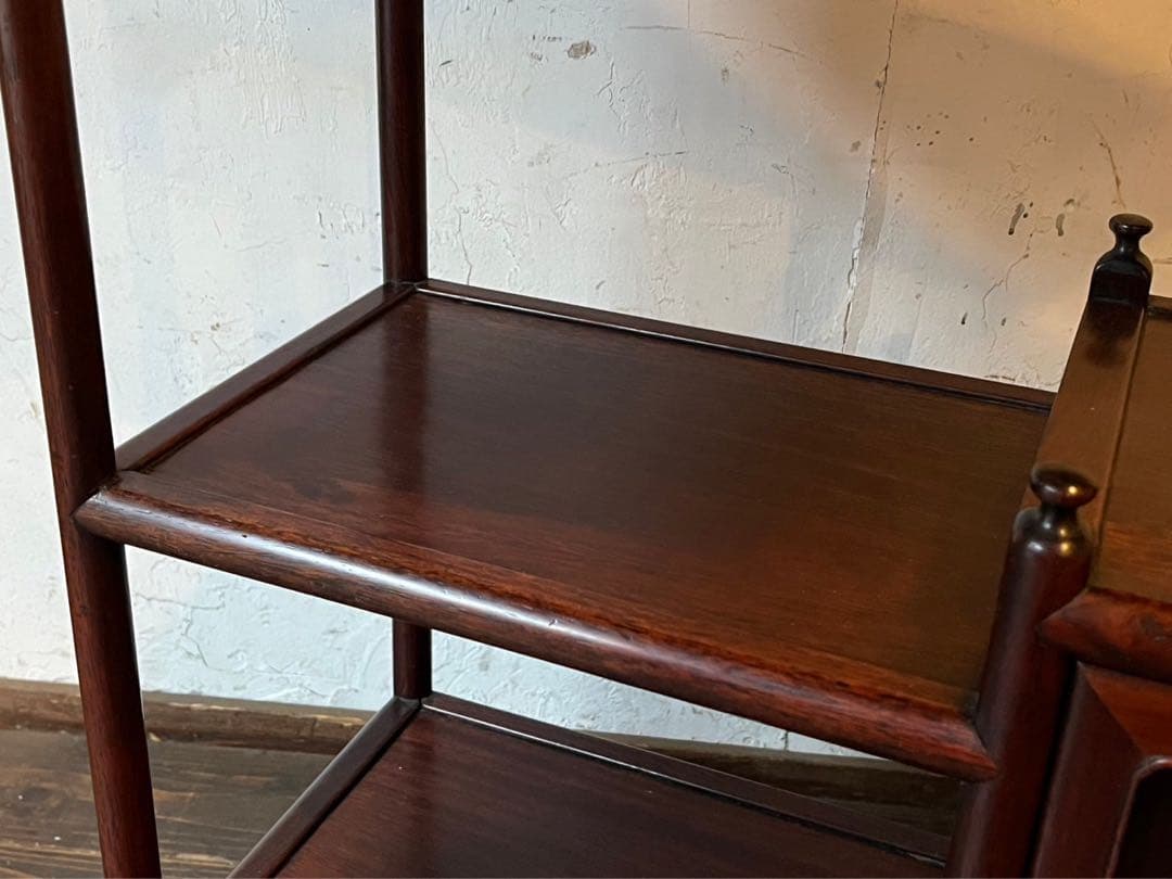 紫檀 違い棚 飾り棚 インテリア アンティーク 小ぶり