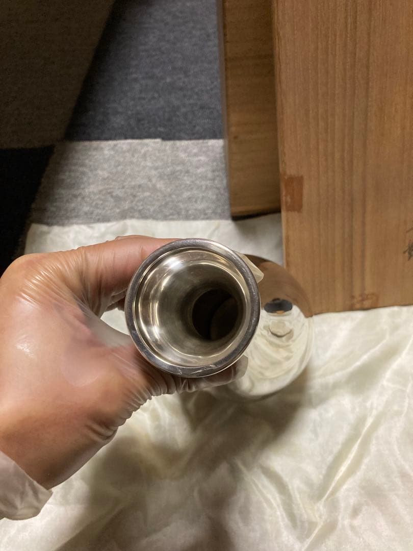 純銀製　瓶子　木箱付き　2個セット　1122g