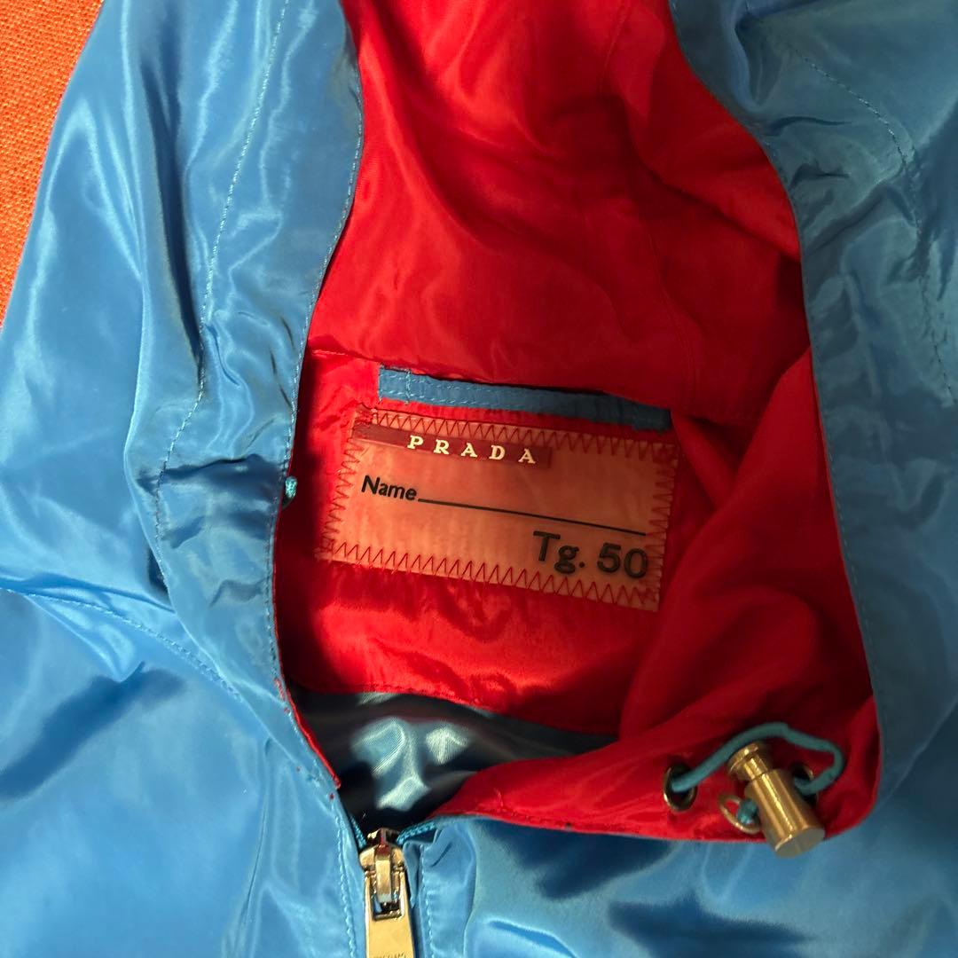 値下げ中‼︎希少50サイズ！プラダ ナイロンジャケット　ブルー 三角ロゴ