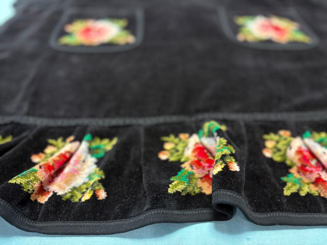 FEILER フェイラー シュニール織 ムーンライトフラワー エプロン ブラック