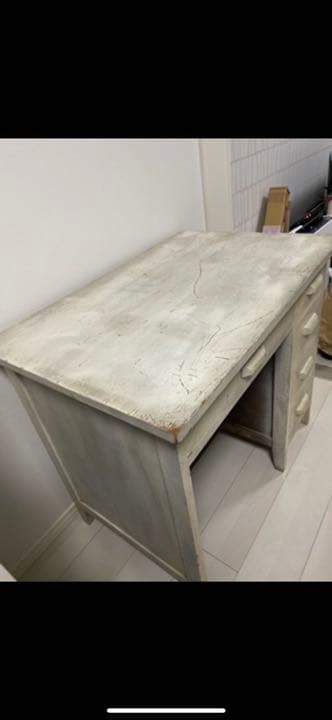 シャビーな机　レトロ　木製　勉強机　学習机　書斎机