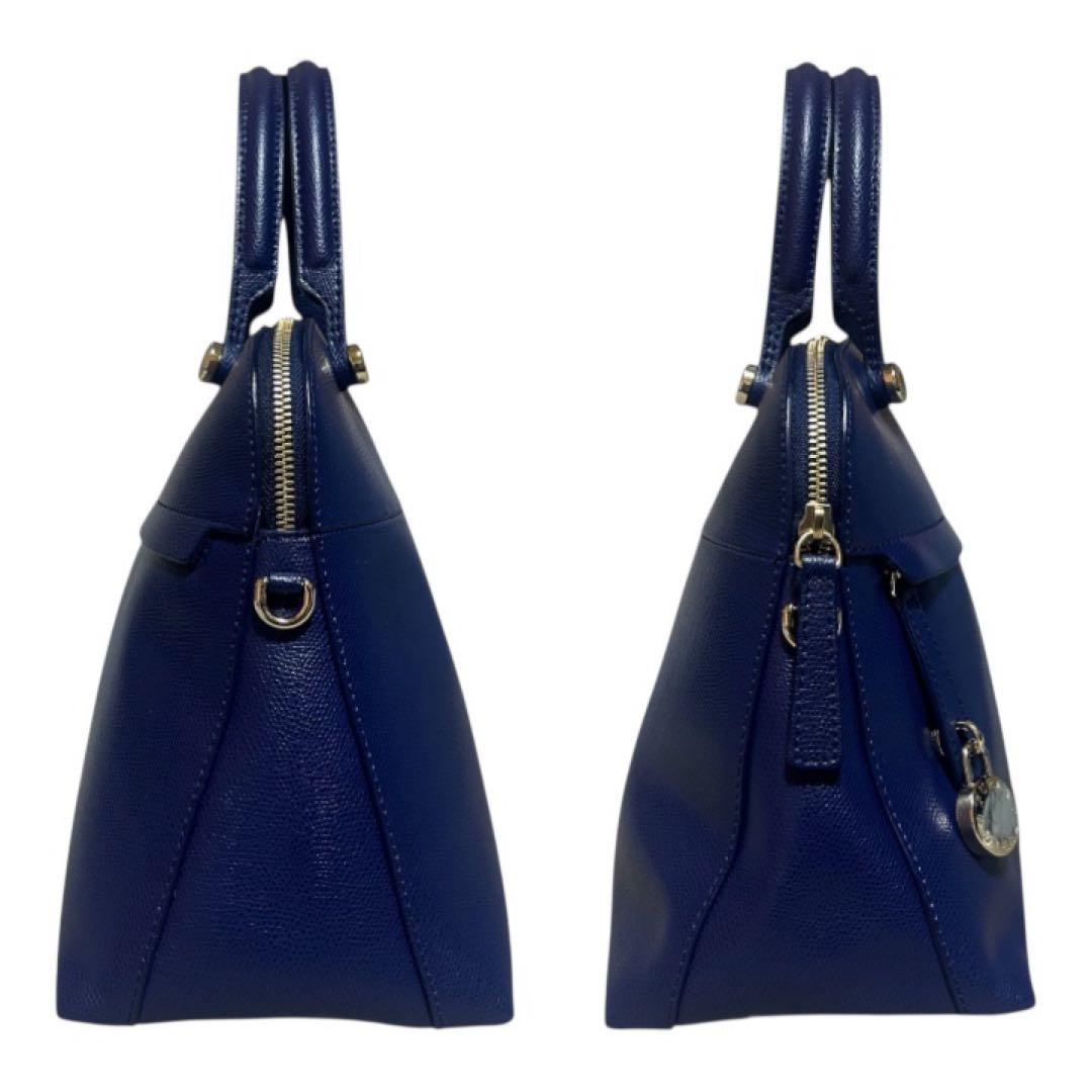 【極美品】 FURLA フルラ　パイパー　2wayバッグ ブルーレザー