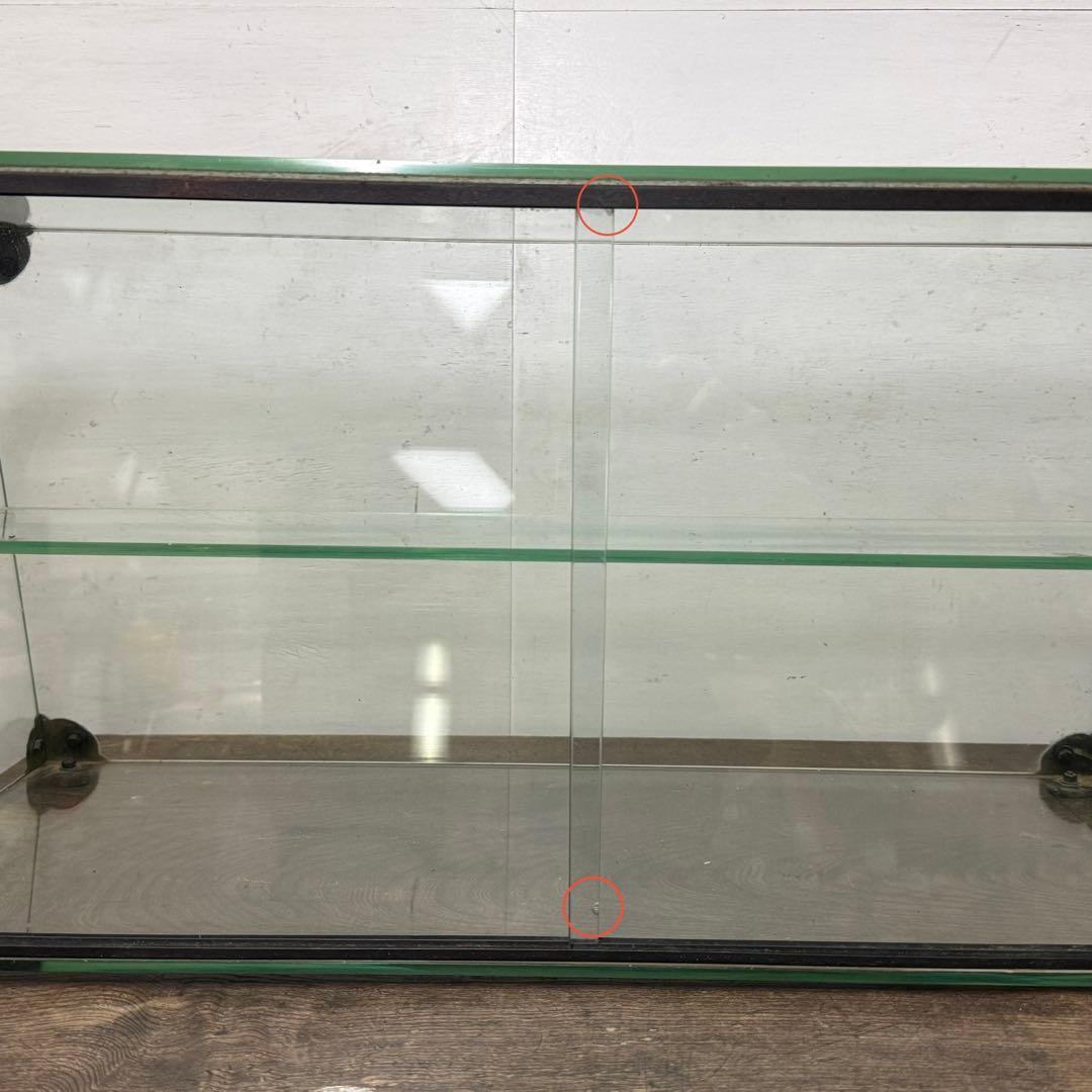 昭和レトロ ガラスケース 卓上 前面 斜め アンティーク ショーケース 陳列棚