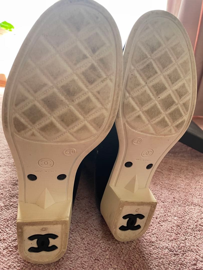 シャネル　CHANEL ブーツ　レインブーツ　40
