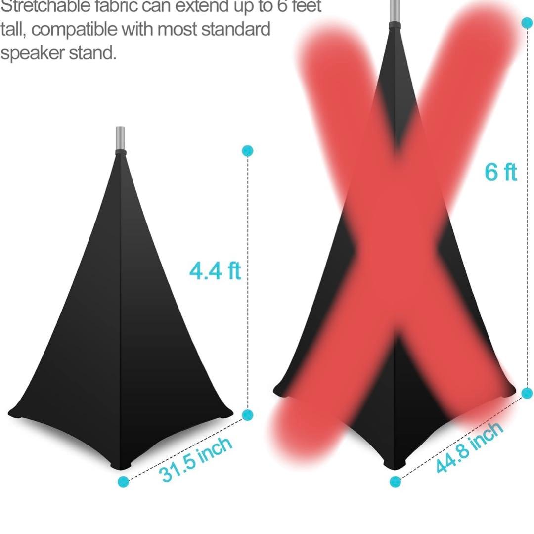 黒いスピーカースタンド用 スピーカースタンドカバー ブラック 収納バッグ付き