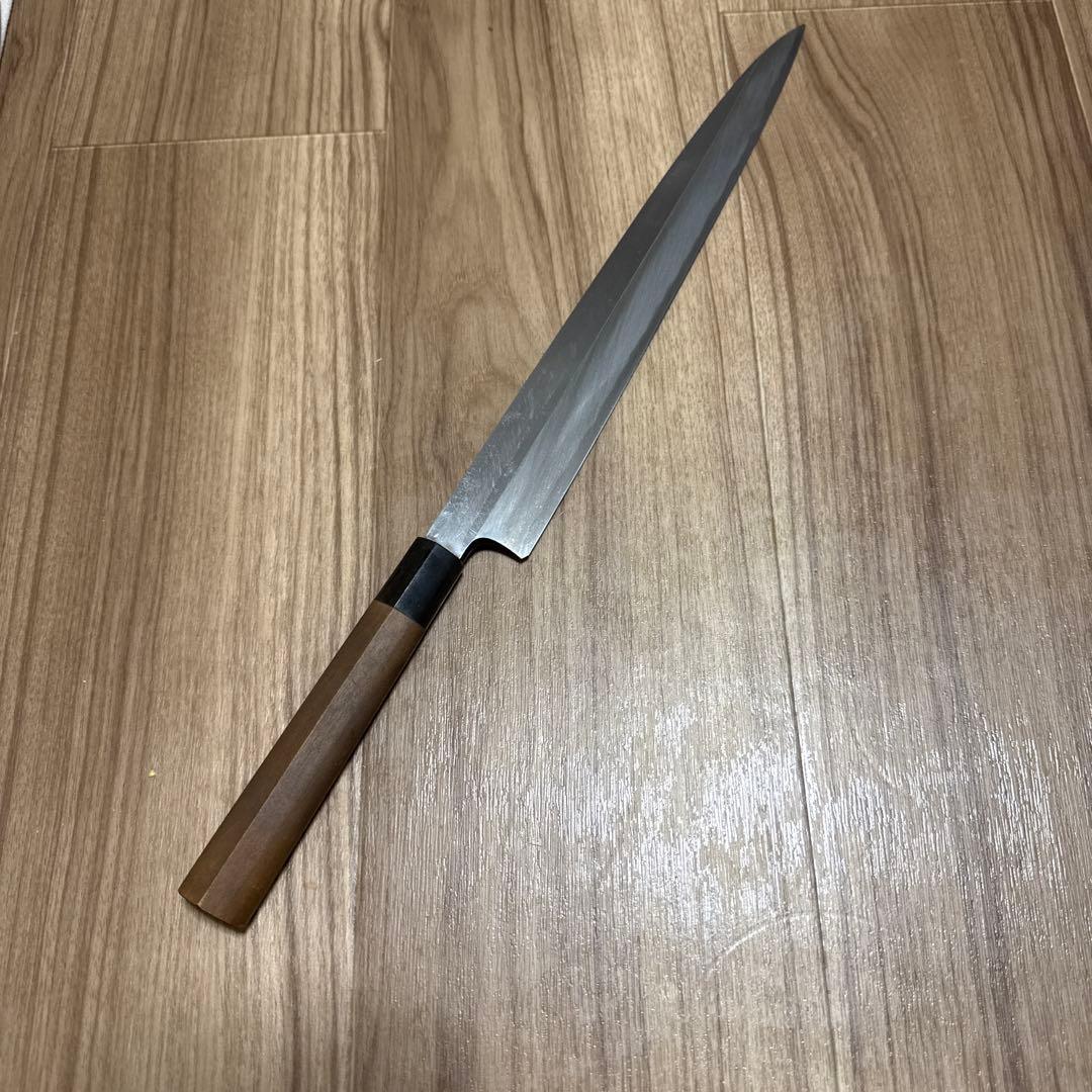 源昭忠　本鍛錬　柳刃包丁　刃渡り　尺