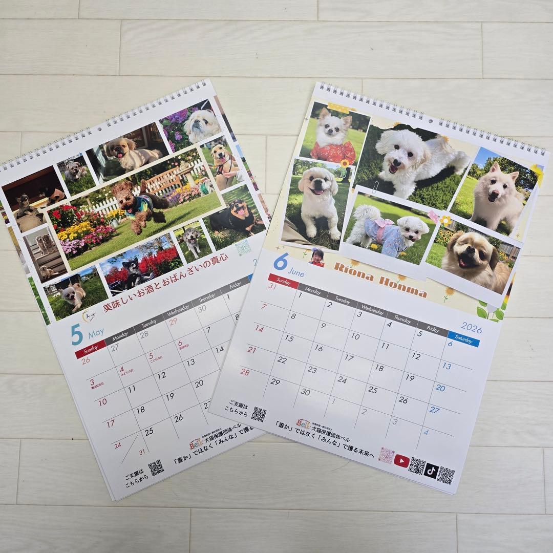 ③『犬』壁掛けチャリティーカレンダー5枚セット