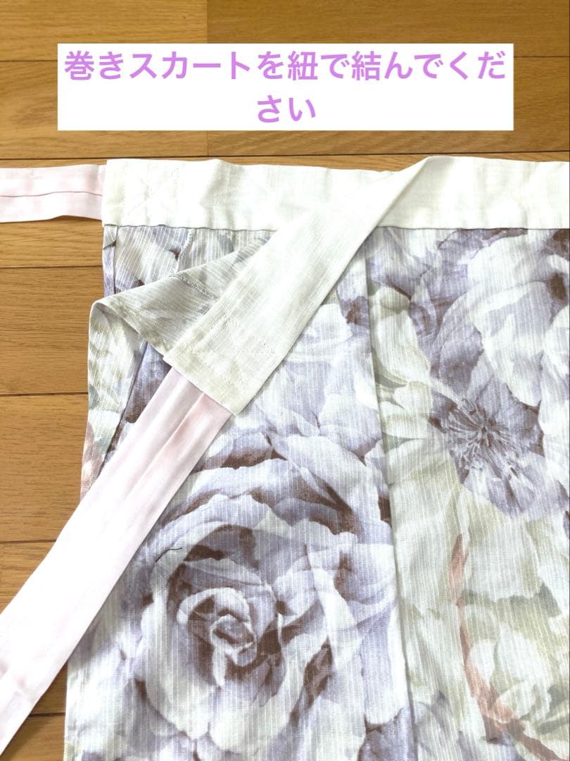 【専用です】二部式浴衣➕作り帯　身幅Lサイズ　うたたね　薔薇柄