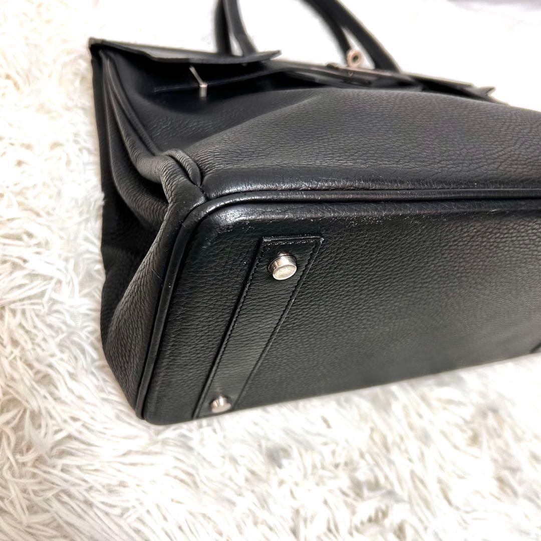 美品　HIGH CLASS ハンドバッグ　トートバッグ　35 シボ革　ブラック