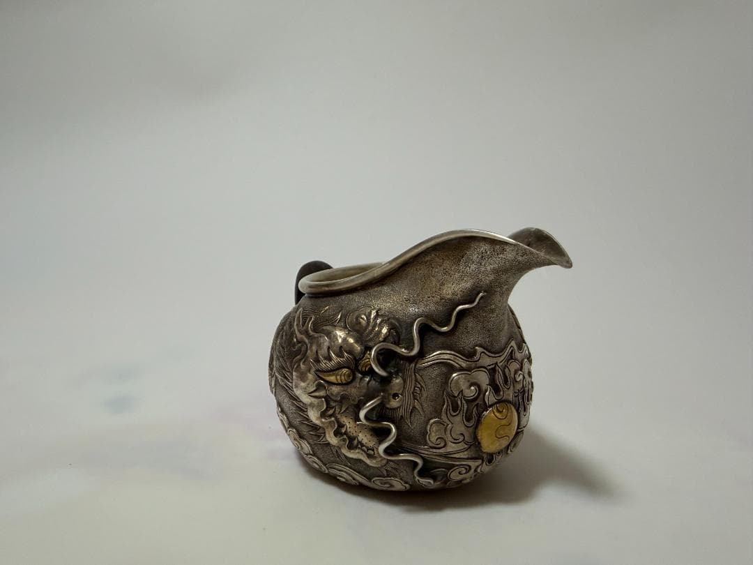 純銀製 龍文彫り 湯冷まし 煎茶道具