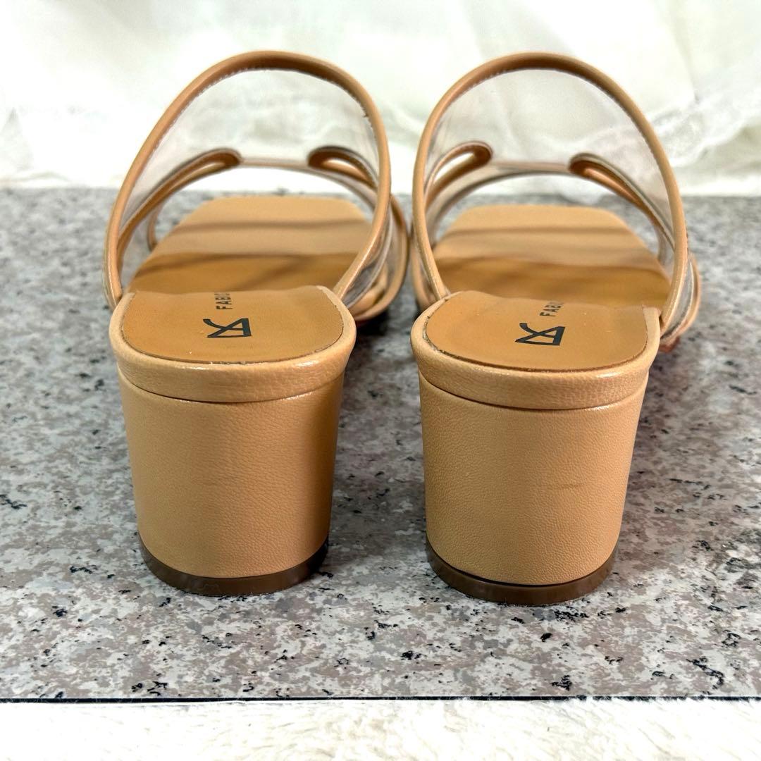 【美品】ファビオルスコーニ　クリア ミュールサンダル　ベージュ　24.5~25㎝
