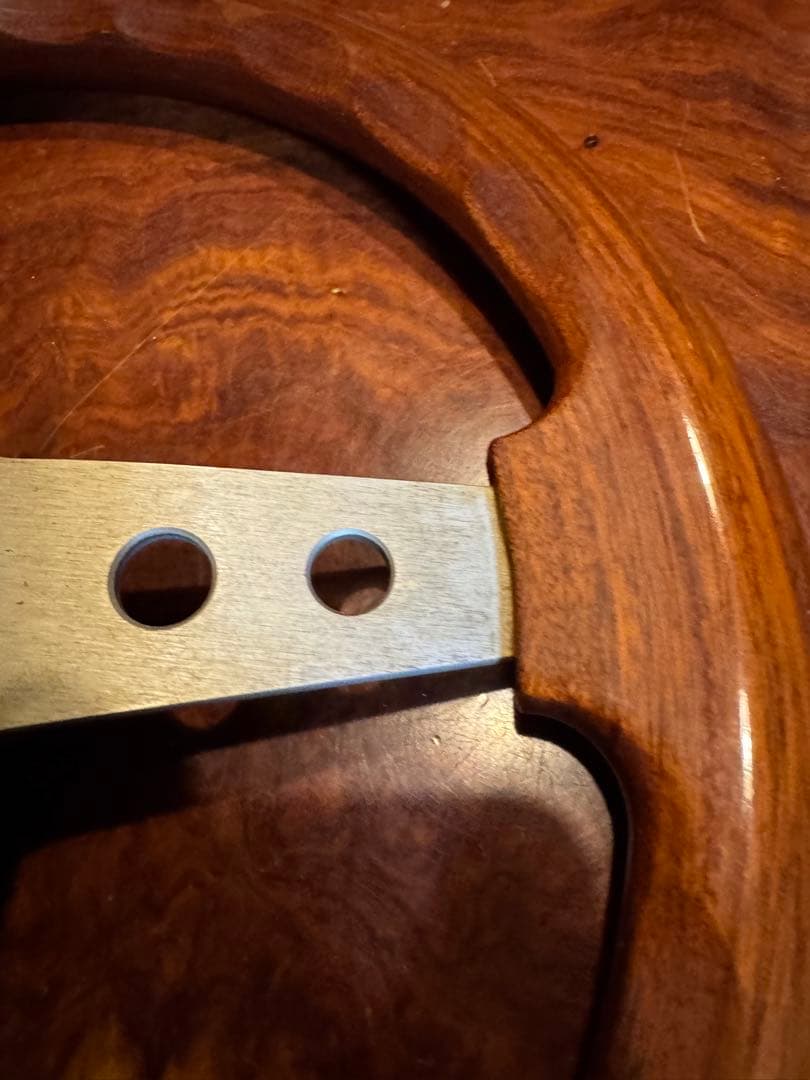 旧車にcomusa italy ウッドステアリング　直径33cm一応ジャンクにて