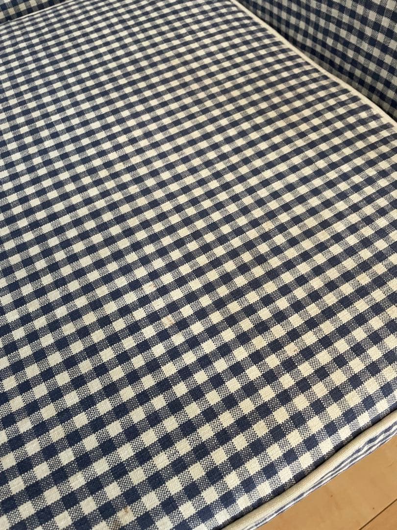 IKEA エークトルプ　1人掛けソファ　替えカバー付き　ネイビーチェック