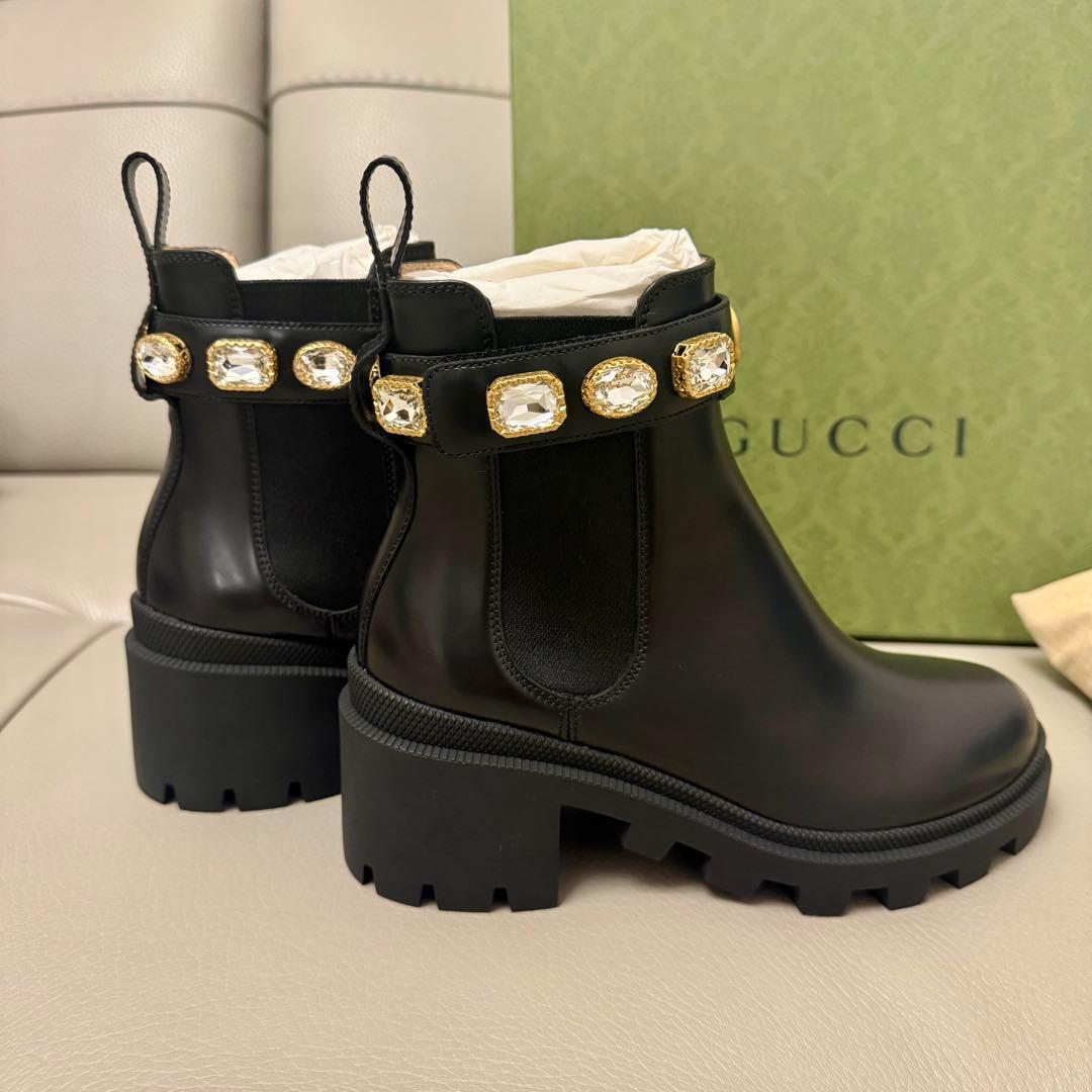 【新品未使用】GUCCI ブラック サイドゴアブーツ