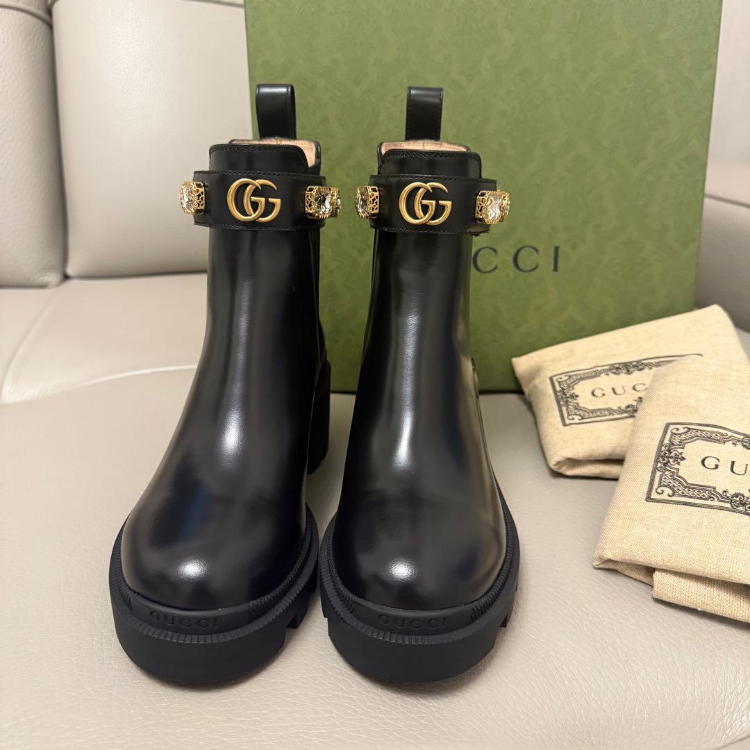 【新品未使用】GUCCI ブラック サイドゴアブーツ