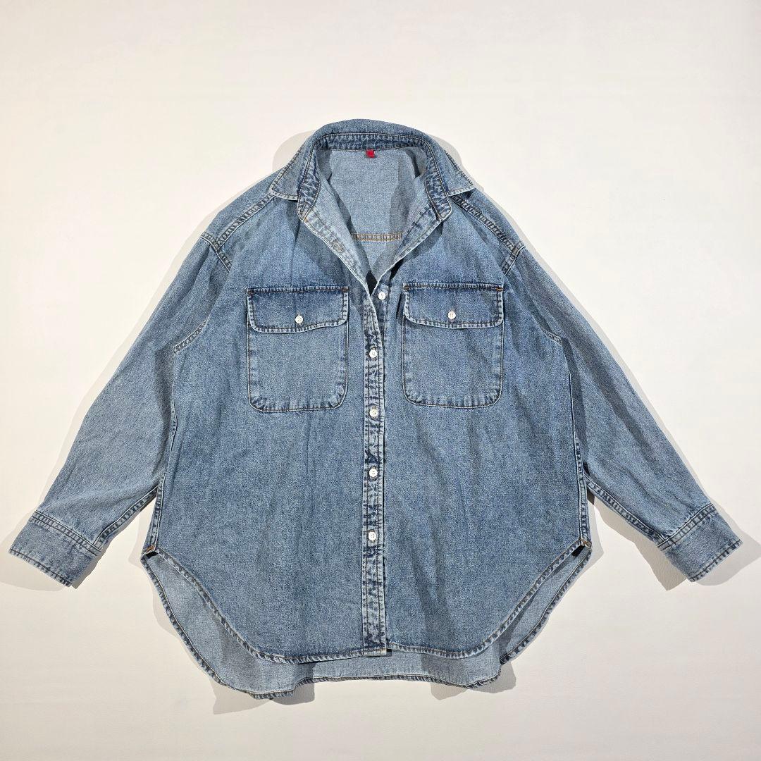 リヴドロワ 【MONN.:.(モン)】ビッグデニムシャツ ブルー