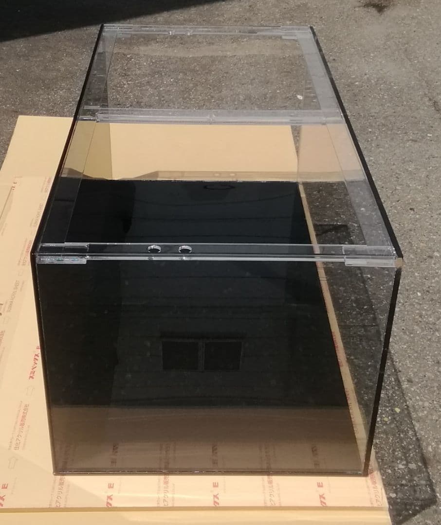 アクリル水槽 二面黒 四面10㍉ W120 D60 H45 ワンオフ 佐川発送