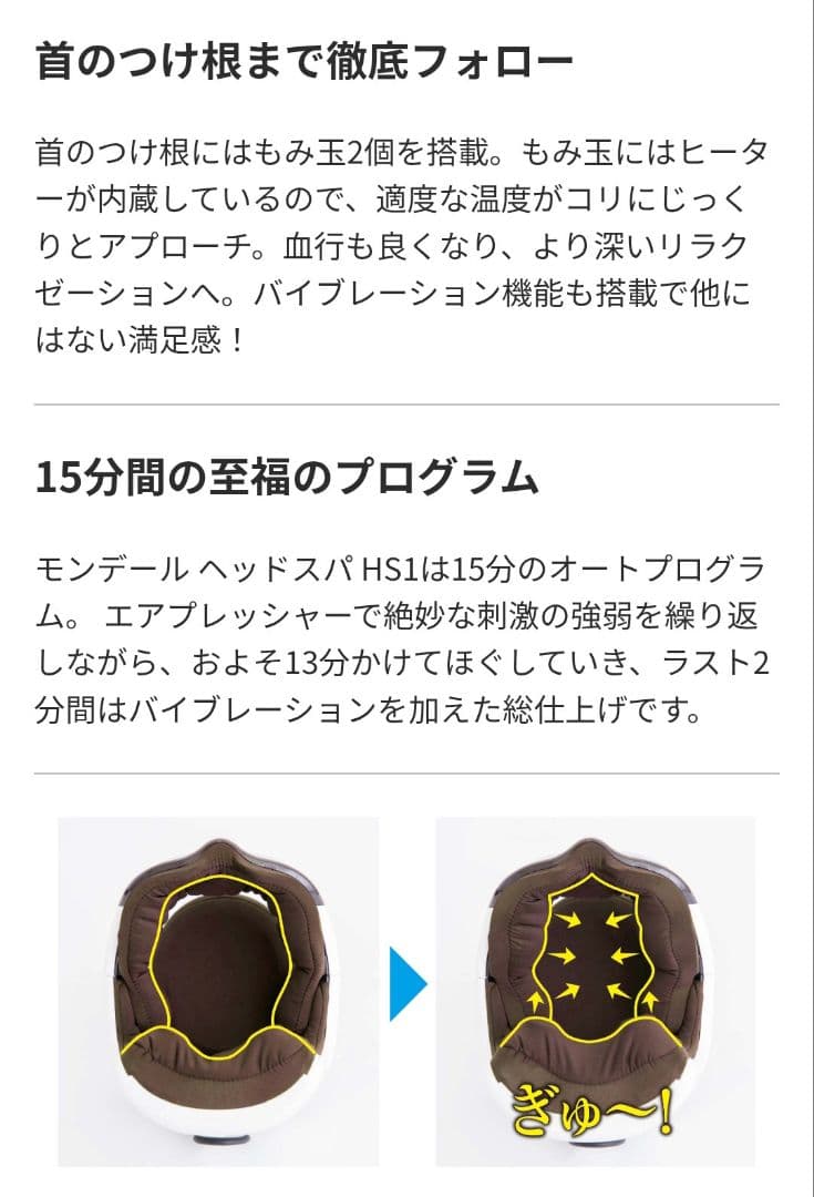 T256 【美品】モンデールヘッドスパ　HS1