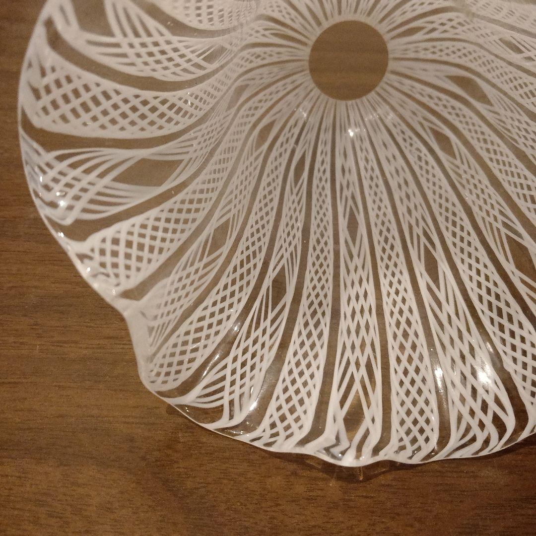 ベネチアンガラス　ムラノ　MURANO　ランプシェード　白　レース　インテリア