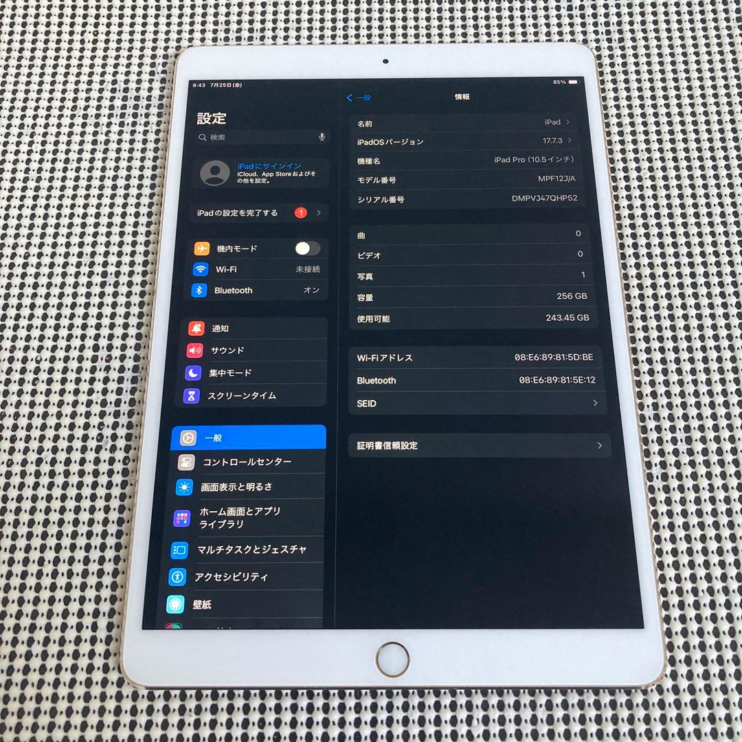 2377 iPad Pro 256GB 10.5インチ WIFIモデル☆