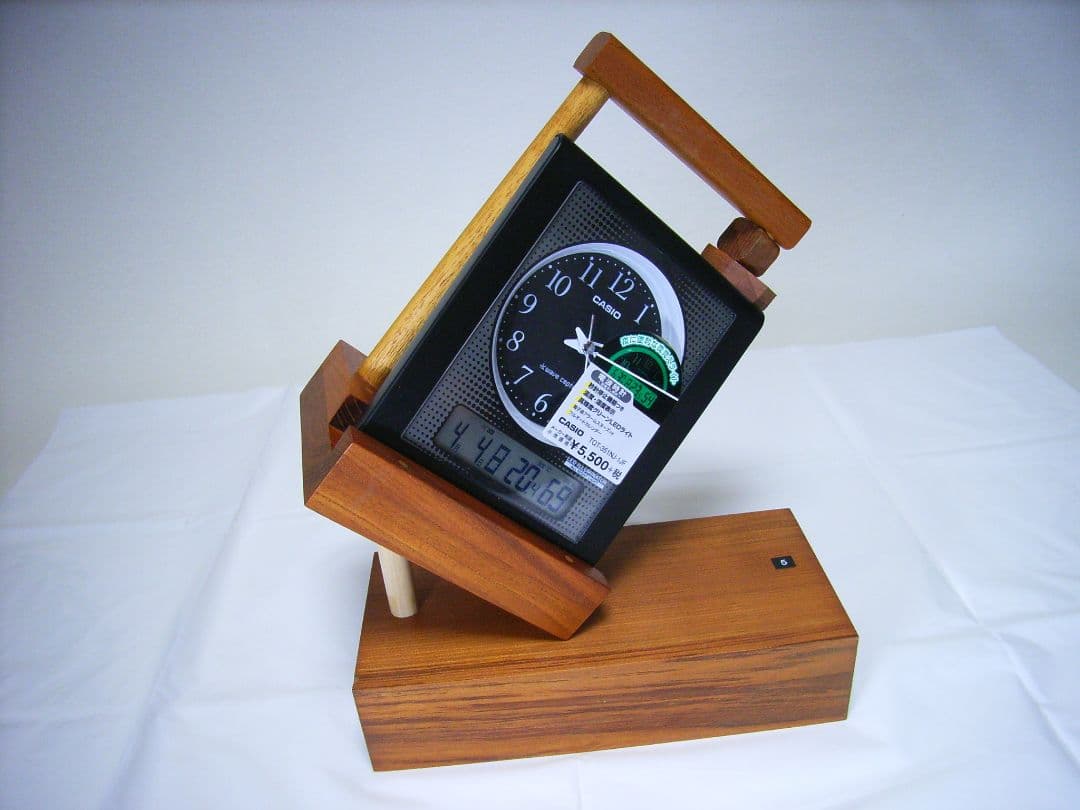 ５FSFABH欅板材電波目覚まし時計（カシオTQT-351NJ使用）TED対象外