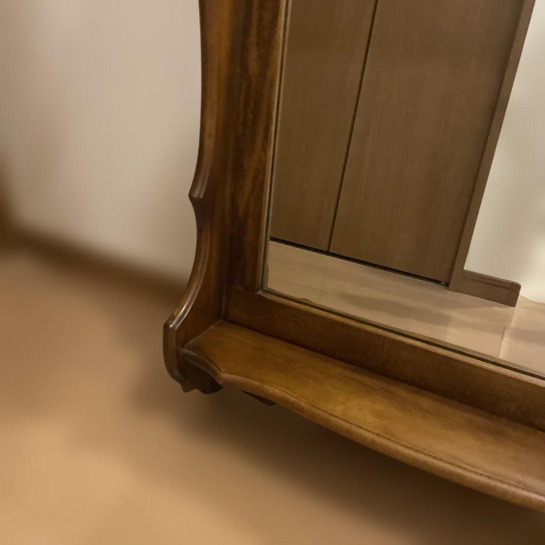 オールドカリモク　コロニアルシリーズ　壁掛けミラー