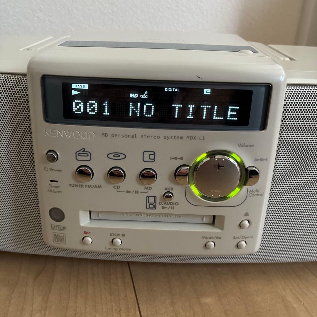KENWOOD CDMDプレーヤー　コンポ　MDX-L1　動作確認済　ホワイト