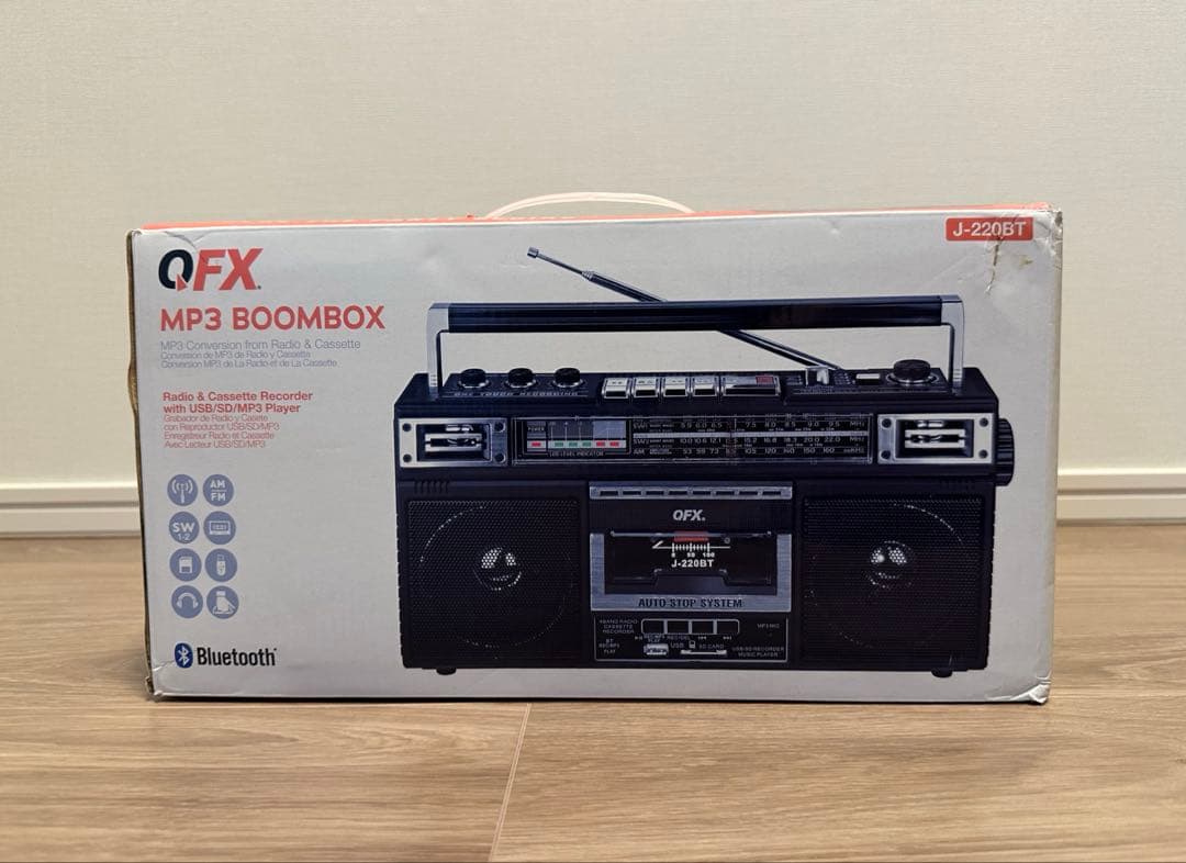90年代 QFX J-220BT レトロカセットレコーダープレーヤー ラジカセ