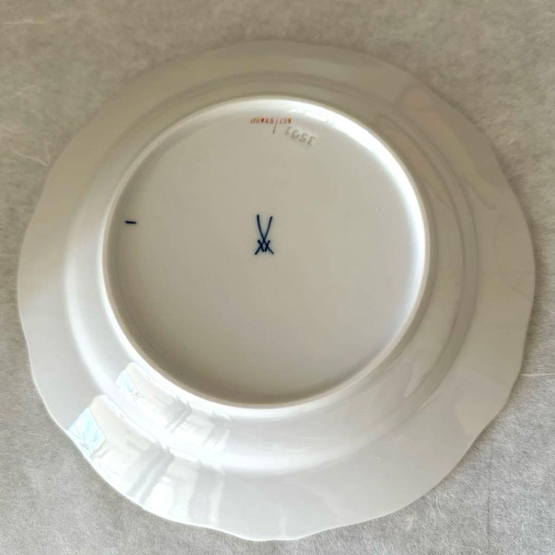 マイセン 18.5cmプレート　ワトーの花 グリーンブーケ 6枚セット