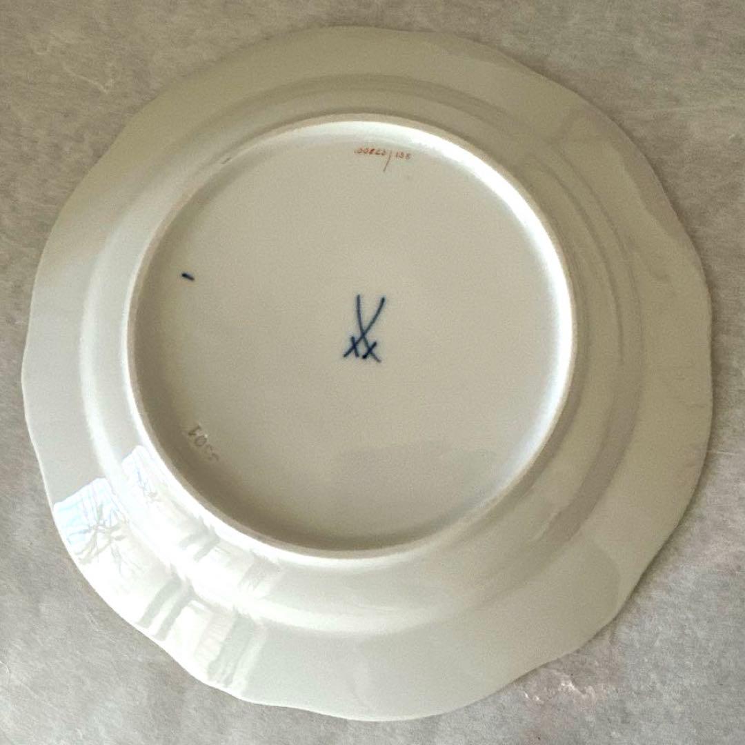 マイセン 18.5cmプレート　ワトーの花 グリーンブーケ 6枚セット